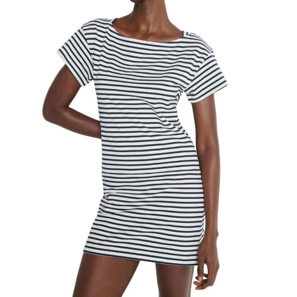 New Nation LA ROSIE MINI DRESS NAVY BRETON STRIPE XS